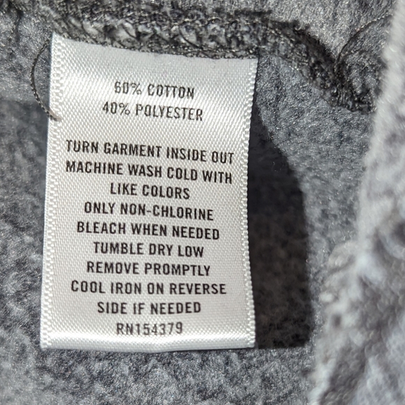 Burnout Grey Fleece Half-Zip Cropped Pullover Medium from Aeropostale - Picture 5 of 6